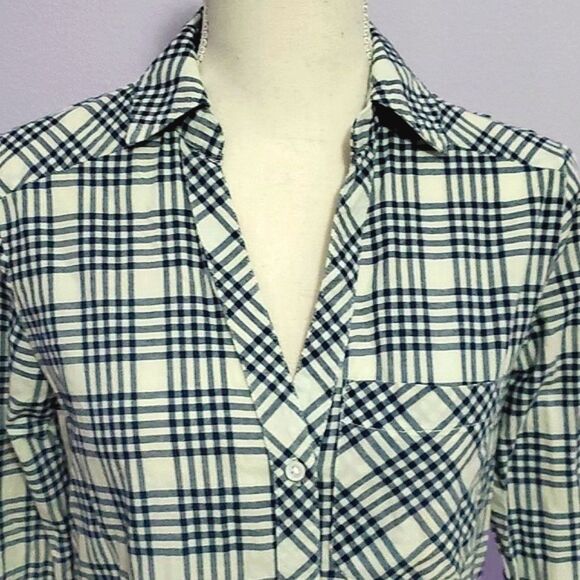 Soft Joie Revolvr Cydnee Blue Plaid Button Down Shirt Rodeo Festival - Picture 3 of 13